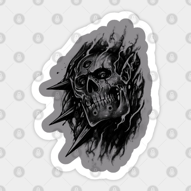 Skull Kunai Sticker by Gvimel Art Store